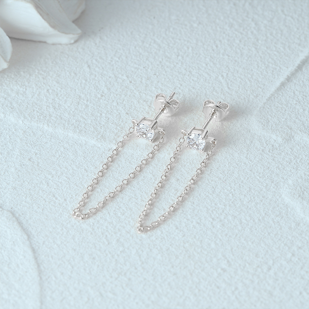 1 Pair 925 Sterling Silver Geometric Solid Color Drop Earrings display picture 10