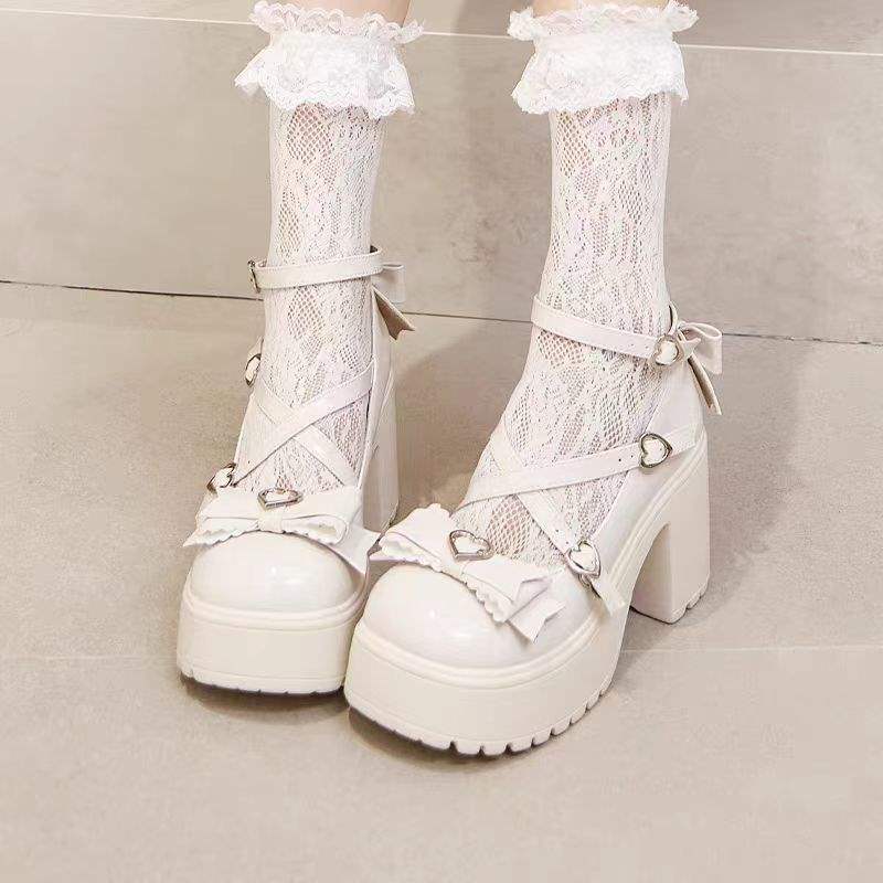 Heightened Thick-Soled Small Leather Shoes for Women British Style Jk Uniform Shoes 2025 New Thick Heel High Heels 8cm Loafers