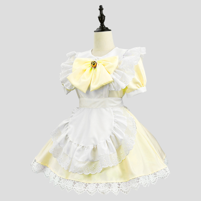 日本のかわいいロリータのウサギの女のコスプレの黒い白い女中のメイドの服のlolitaのワンピース|undefined