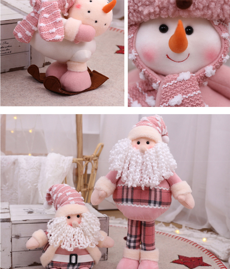 Christmas doll, pink old man, cloth doll, Christmas tree, creative snowman decoration, gift, elk_voghion.com