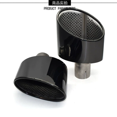 stainless steel carbon fiber large – Car muffler - rs-single-interface-black-1-pair