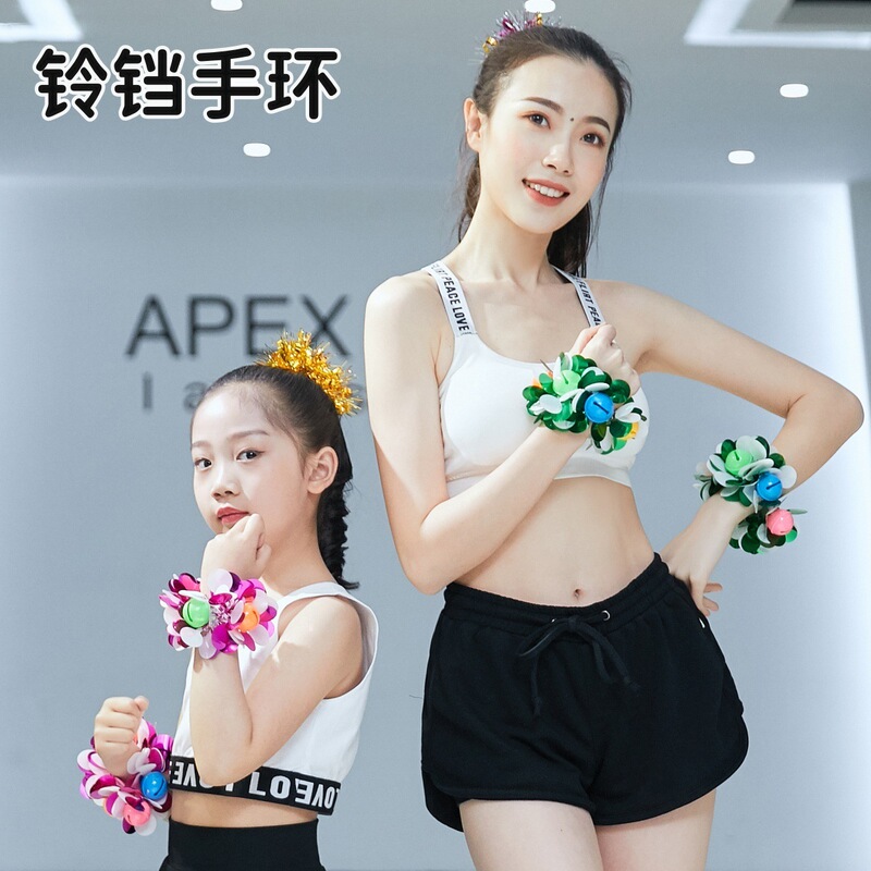 Sports Event Wristbands with Bells, Children's Performance Wrist Flowers, June 1St Kindergarten Cheerleading Dance Props, Aerobics