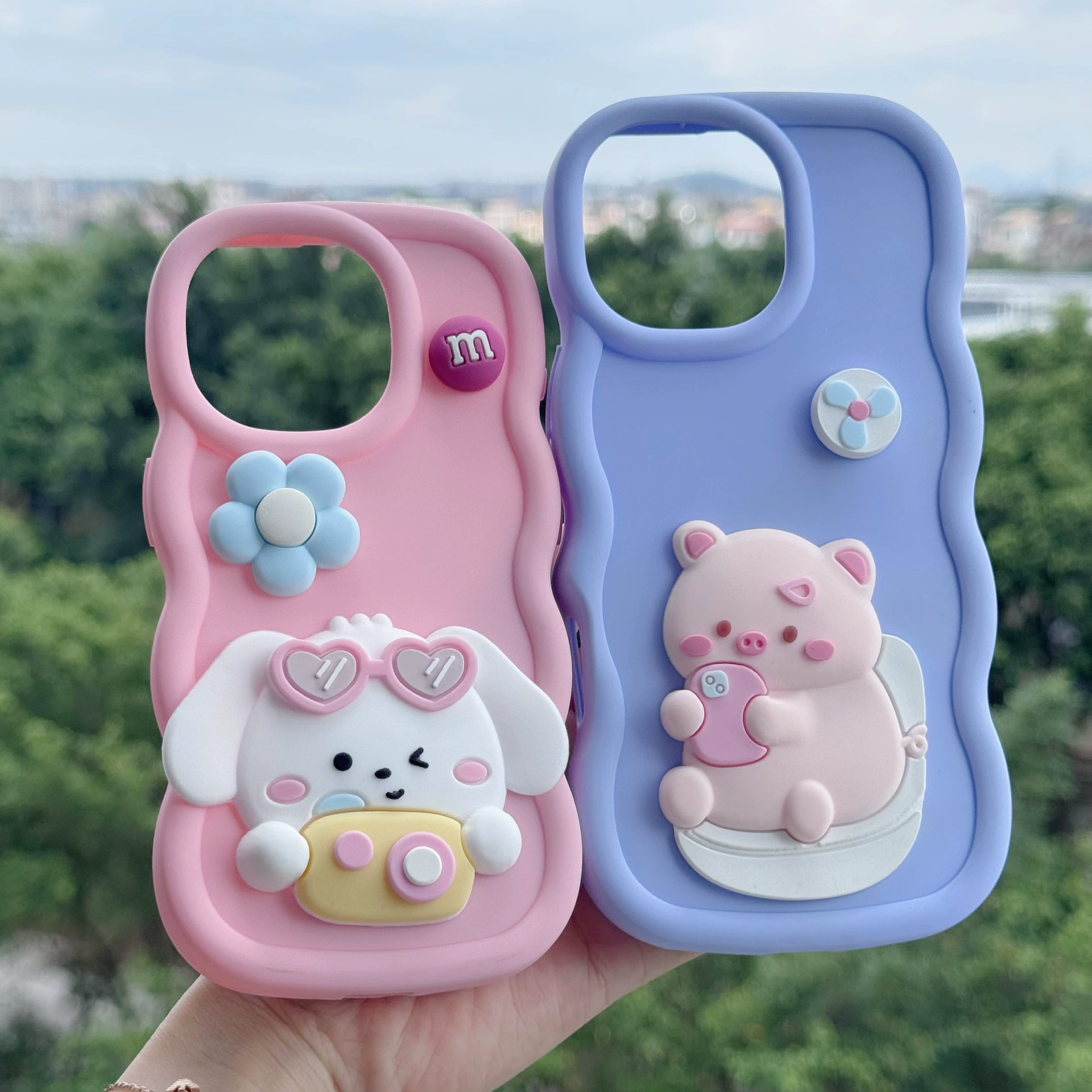 Силиконовый мультяшный чехол для камеры PVC, чехол для телефона, аксессуары