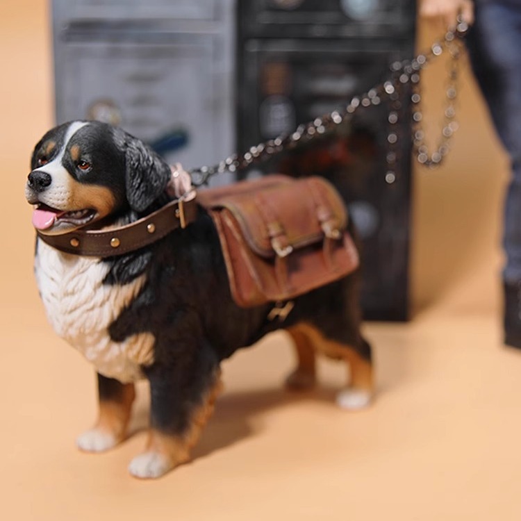 JXK 1/6 Bernese Mountain Dog 귀여운 창조적 인 시뮬레이션 애완 동물 개 모델 인형 장식 손 선물 주변