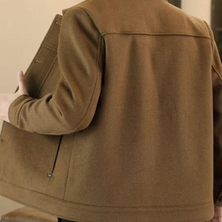 두꺼운 짧은 모직 코트 트렌디 한 가을과 겨울 새로운 도착 모직 남성 한국 스타일 슬림 핏 재킷 윈드브레이커