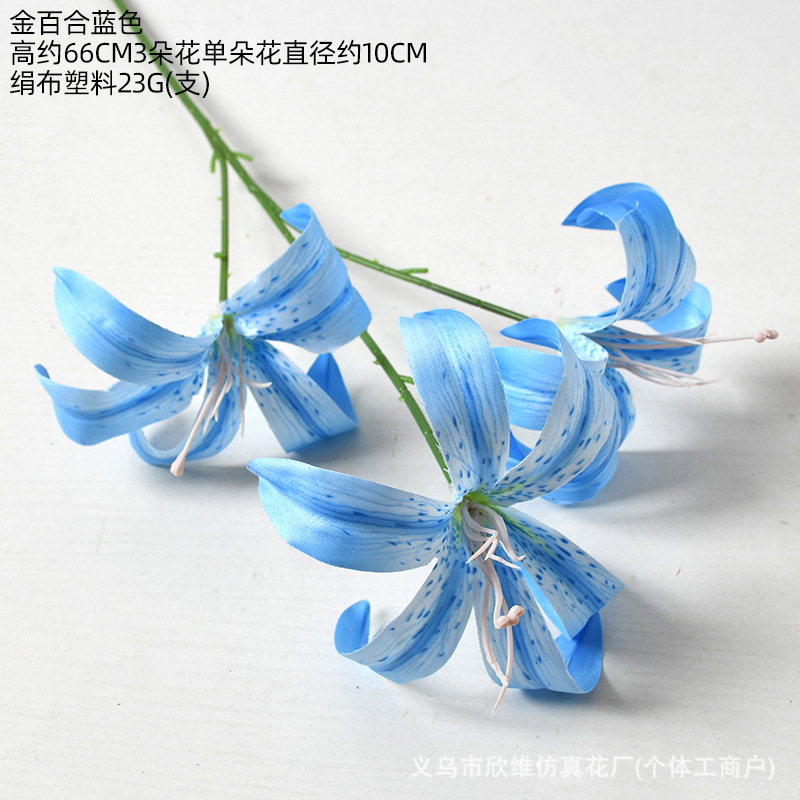 Azul flores simuladas flores falsas flores flores de seda artificial flores de plástico decoración decorativa decoración de boda sala de estar