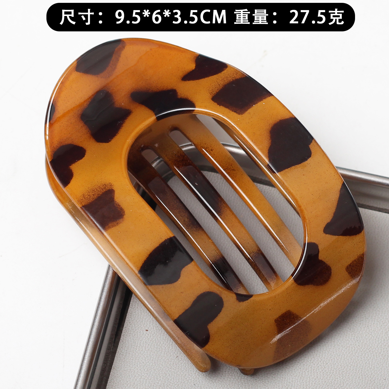 Nuevo material transfronterizo de PC plano elíptico clip de cabello de la cabeza trasera rascar el cabello de la cabeza curva temperamento arco clip de tiburón adornamiento para el cabello image 15