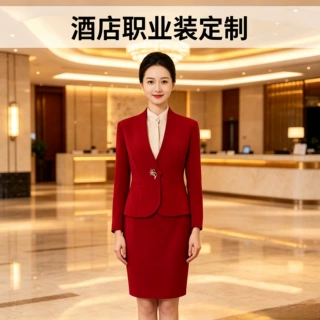 店接待工作服女 红色前台会务迎宾套装 企业团体职业装可来样定制