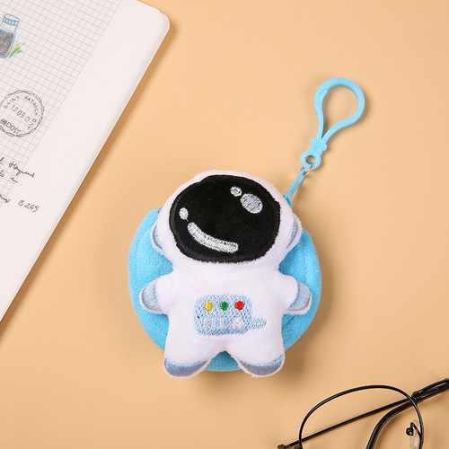 Korean style keychain creative cartoon astronaut couple backpack pendant ins internet celebrity headphone coin storage bag