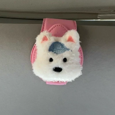 Multifunctional Car Glasses Holder Car Car Glasses Clip/Bill Clip - glasses-clip-west-highland-dog-head-blue-hat