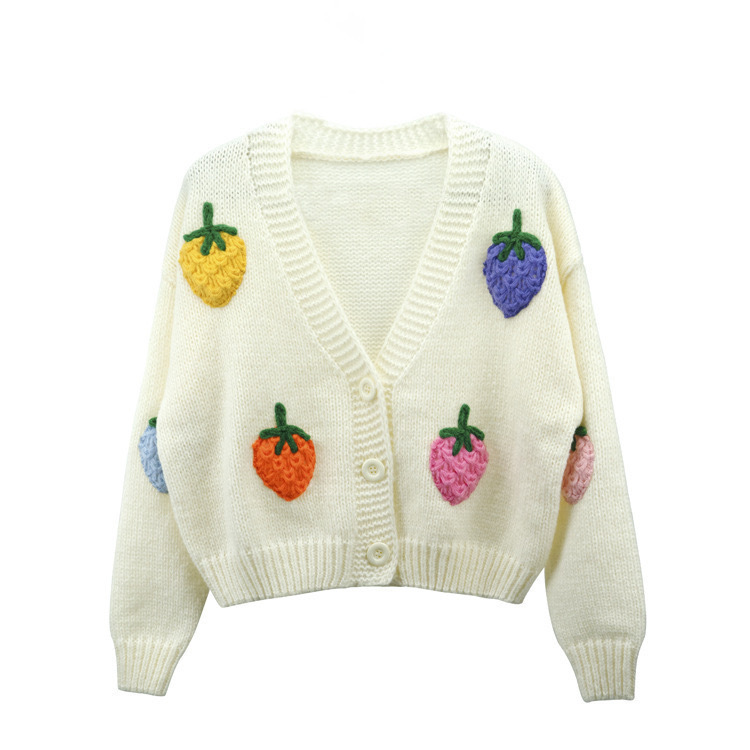 Cross-Border Autumn and Winter New Heavy-Duty Hand-Embroidered Cardigan Jacket Sweater Women's Dongdaemun Korean Style Women's Clothing Design