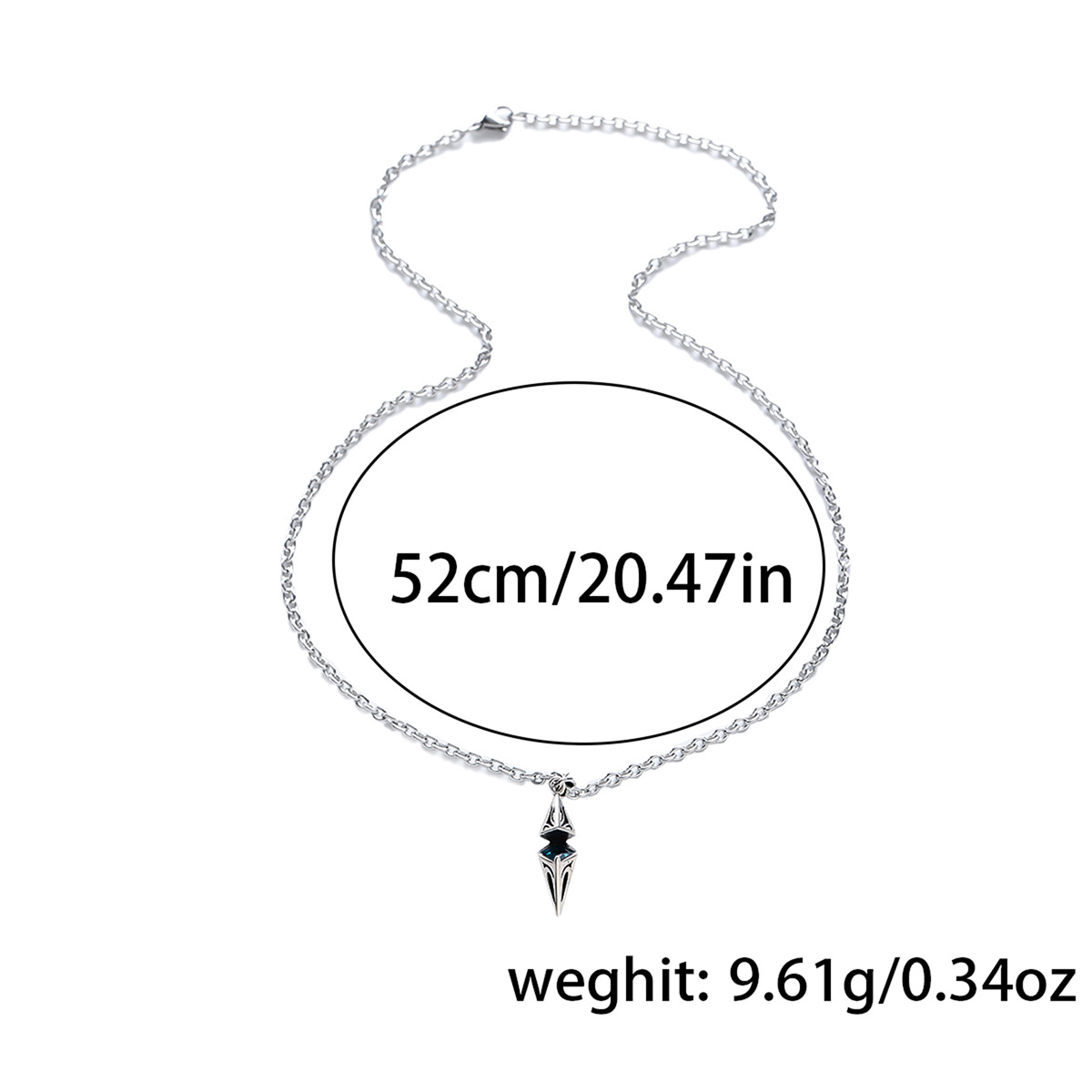 Estilo Simple Estilo Clásico Geométrico Aleación Acero Titanio Enchapado Hombres Pulsera Collar Collares Con Colgante Para Hombre display picture 10