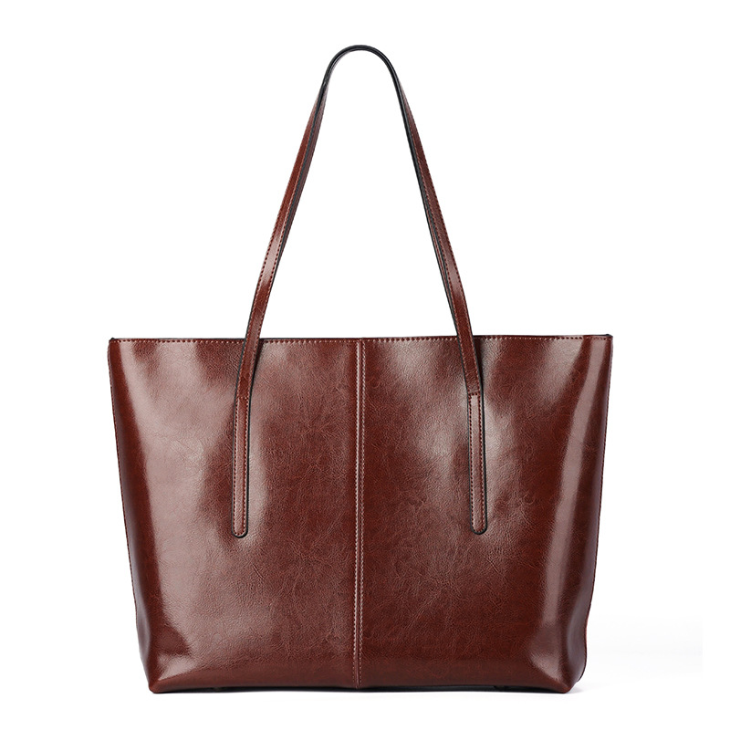 Vintage Large Leather Bag For Women, 2026 New Model, High-Capacity Genuine Leather Tote, Versatile Urban Shoulder Bag - Thumbnail 5