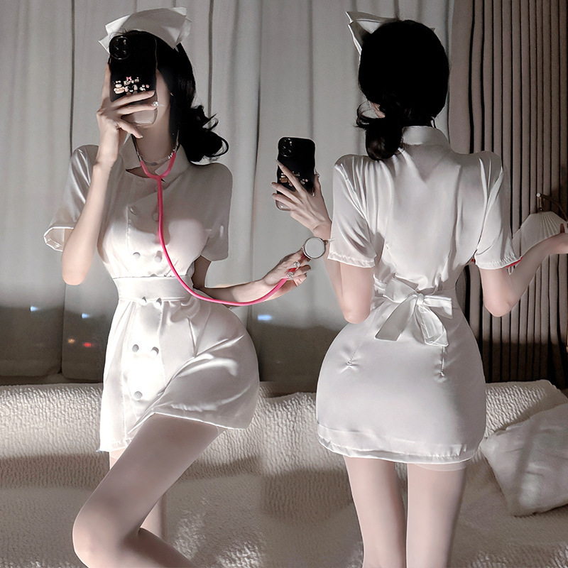 Sexy Pure Desire Nurse Doctor Cosplay Uniform Maid Suit White Angel Dress Sexy Intimates