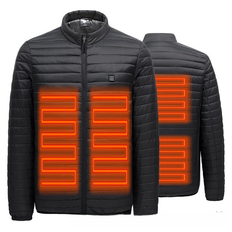 Intelligent electric heating cotton-padded clothes USB down cotton-padded jacket for men and women warm coat abdominal back three-zone heating generation Intelligent electric heating cotton-padded clothes USB down cotton-padded jacket for men and women warm coat abdominal back three-zone heating generation