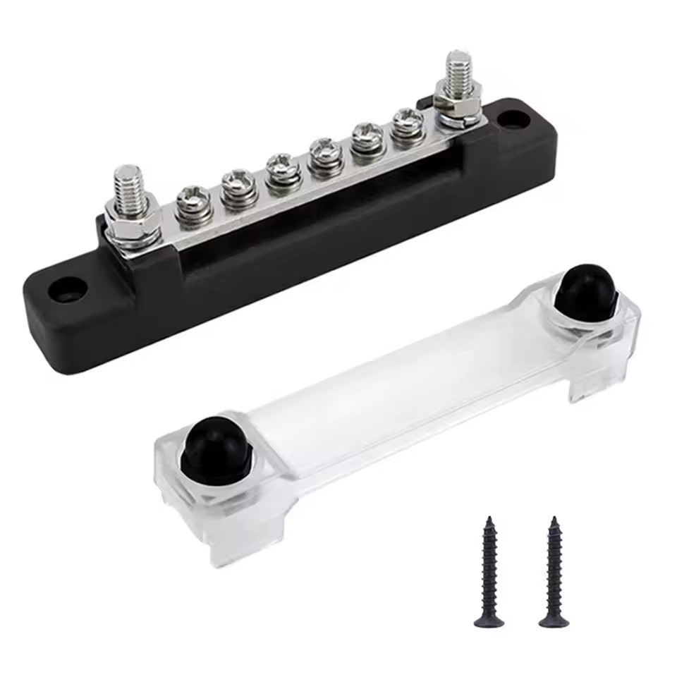 6-way busbar M10/M8/M6 screw terminal for RV and yacht modification wiring