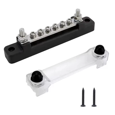 6-way busbar M10/M8/M6 Power supply, ignition system accessories - 6-way-busbar-black