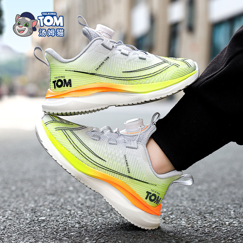 TOM Tom Cat zapatos para niños primavera nuevo estilo malla transpirable zapatos deportivos para niños zapatos para correr ligeros con absorción de impactos para niños grandes