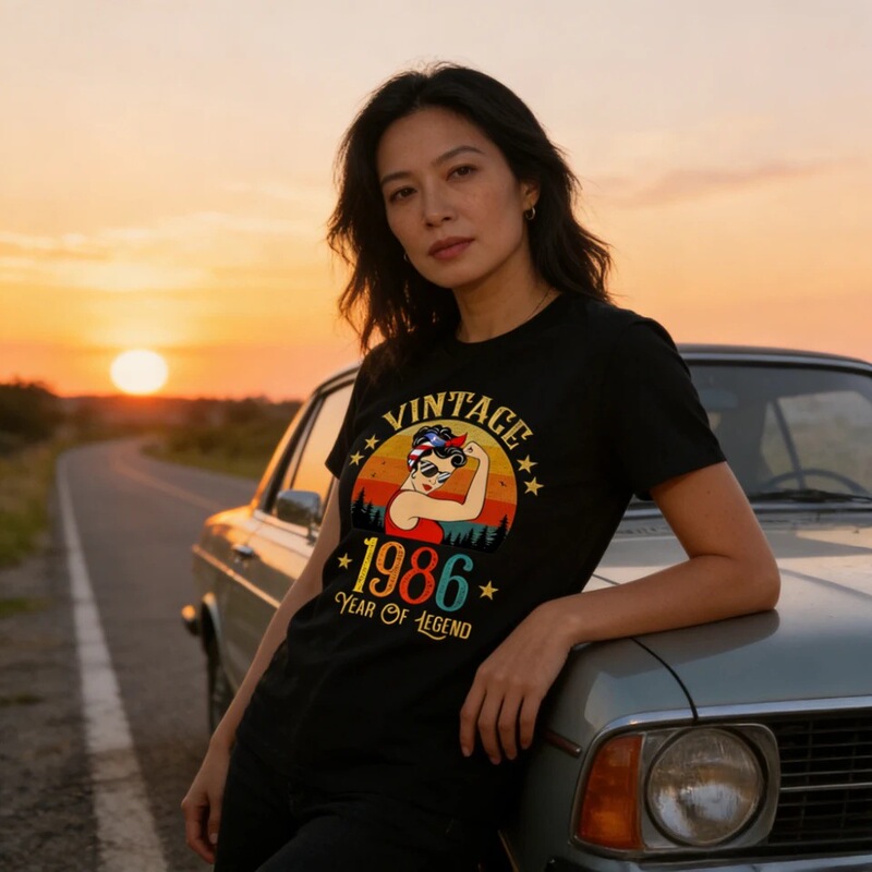 40Th Birthday Gift T-Shirt for 40-Year-Old Women, Vintage 1986 T-Shirt, Retro Design Graphic Print Shirt for Women 40Th Birthday Gift T-Shirt for 40-Year-Old Women, Vintage 1986 T-Shirt, Retro Design Graphic Print Shirt for Women
