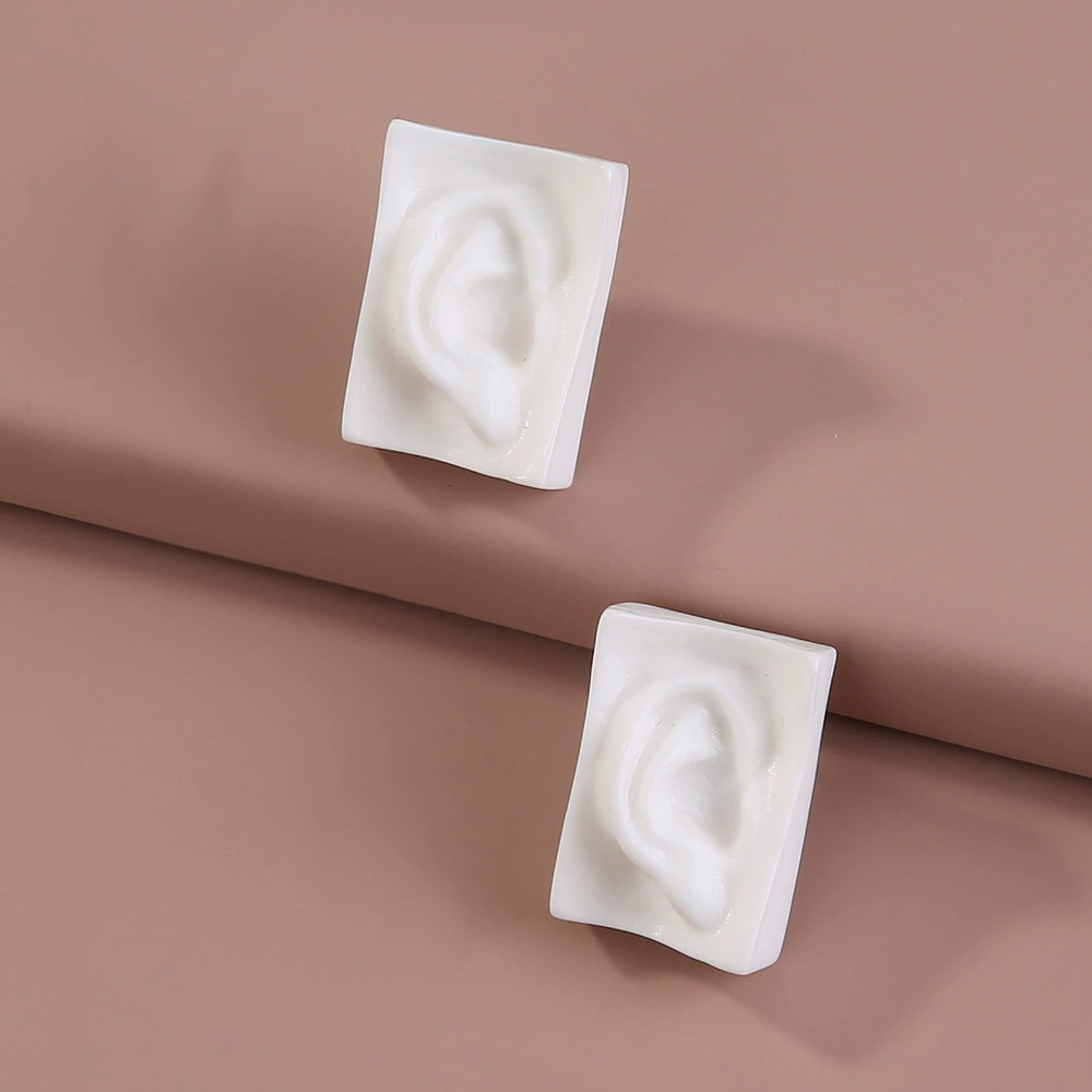 Trend white accessory, creative earrings, European style, simple and elegant design