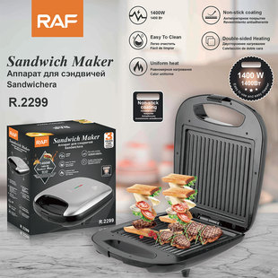 Raf European Standard Cross-Border Household Double-Sided Heating Sandwich Machine Multi-Functional Toast Waffle Stripesd Cake Machine