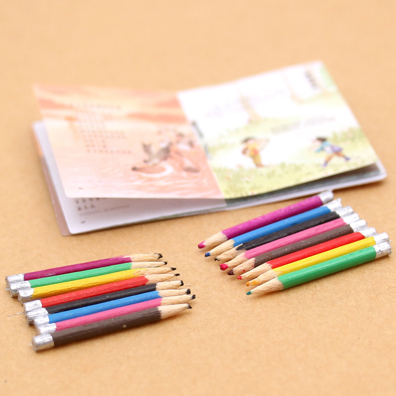 Miniature creative mini simulation color pencil Dollhouse small cloth Dollhouse paint accessories school supplies