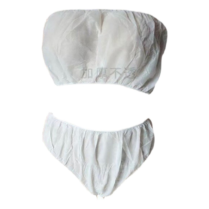 Beauty Salon Disposable Bras and Underwear for Sauna and Travel, Non-Woven Fabric, Individually Packaged, Women's Style