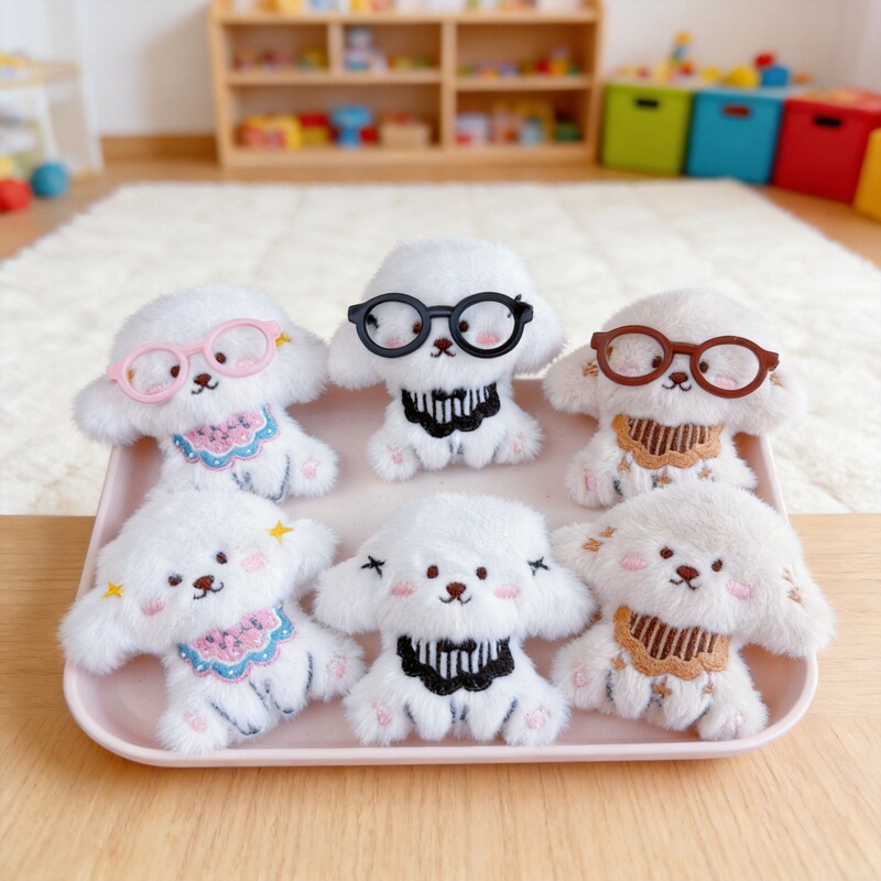 Internet Celebrity Cute Glasses Pacha Puppy Pendant Plush Toy Doll Cartoon Bag Pendant Keychain Doll Internet Celebrity Cute Glasses Pacha Puppy Pendant Plush Toy Doll Cartoon Bag Pendant Keychain Doll