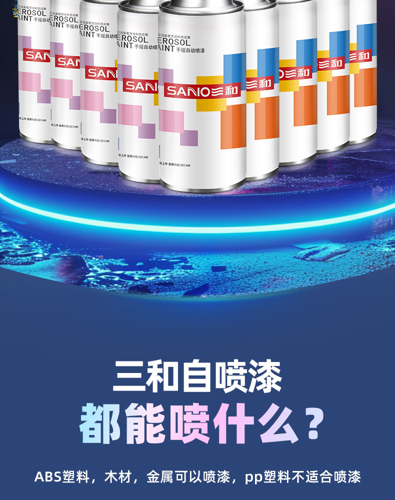 Sanhe Self-Spray Paint for Cars, Graffiti Metal Anti-Rust Paint, Black and White Wall Paint, Car Paint Brand