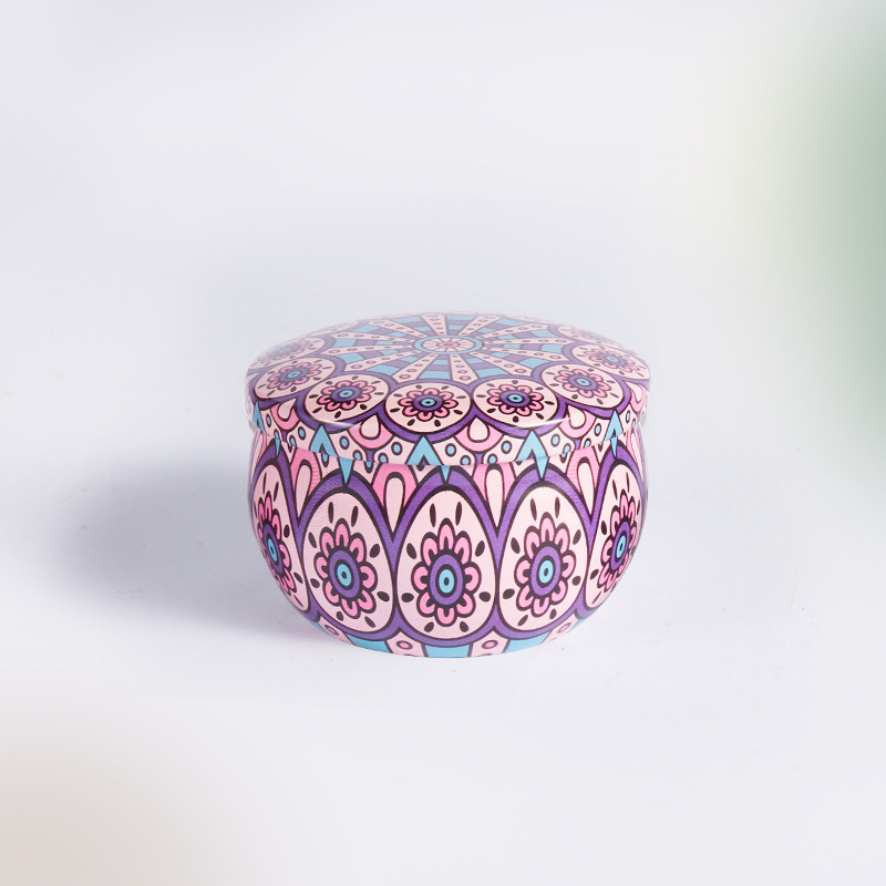 Venta al por mayor regalo de estilo étnico planta de soja cera aromaterapia vela decoración del hogar hojalata aromaterapia hierro puede vela