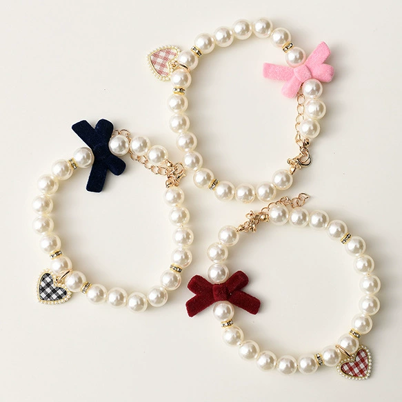 Милый лук кошка специальное жемчужное ожерелье кольцо на шею собаки щенок котенок воротник украшение на шею