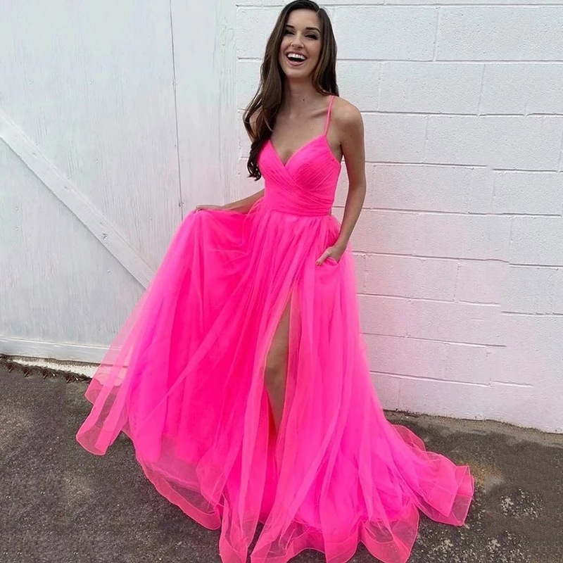 El comercio exterior de Europa y América Amazon AliExpress deseo estación independiente nueva sexy Sling tulle largo vestido noche