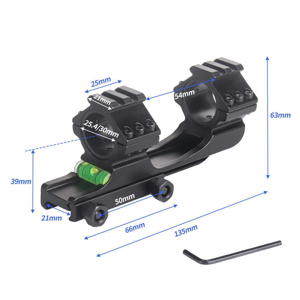 25.4/30mm 水平仪连体支架 铝合金 黑色25.4/30mm孔径连体支架