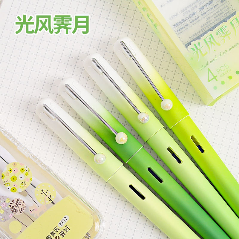 alto valor facial especial para estudiantes de primaria pluma de entrenamiento de caracteres Morandi gradiente bolsa de tinta intercambiable absorbedor de tinta pluma postura al por mayor image 7
