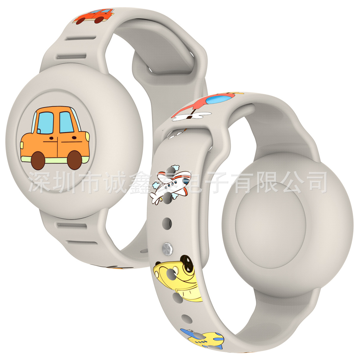 Funda protectora de silicona con estampado de dibujos animados para Apple Airtag, localizador con correa, dispositivo antipérdida, pulsera para niños