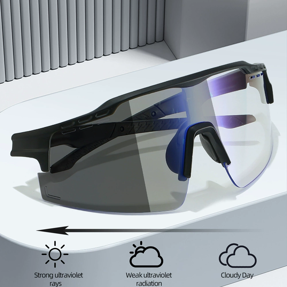 Cross -border new high -definition PC anti -blue light discoloration sports ride glasses European and American tide sunscreen mirror sunglasses