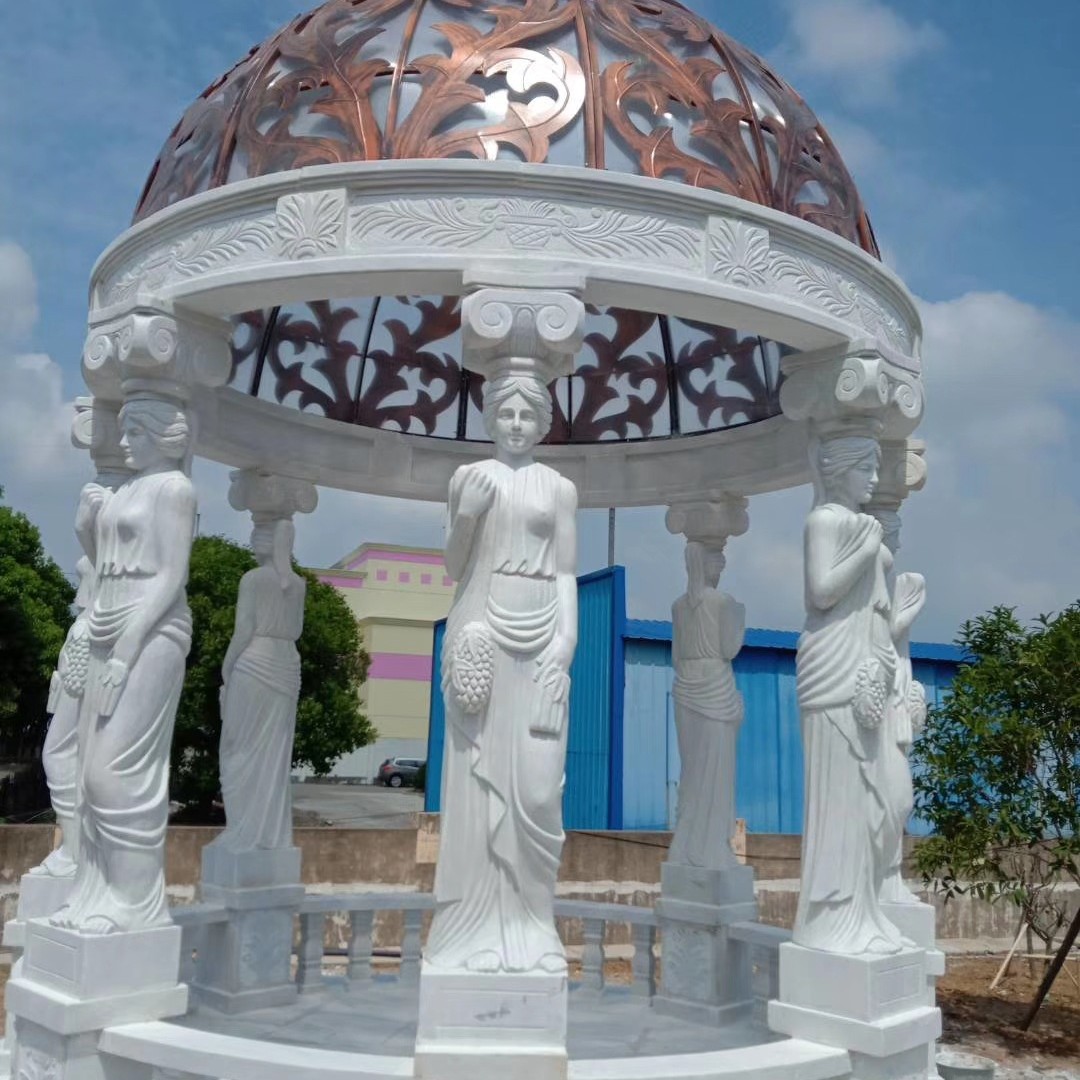 欧式景观亭子 花岗岩石材凉亭工厂 别墅景区花园圆形亭子