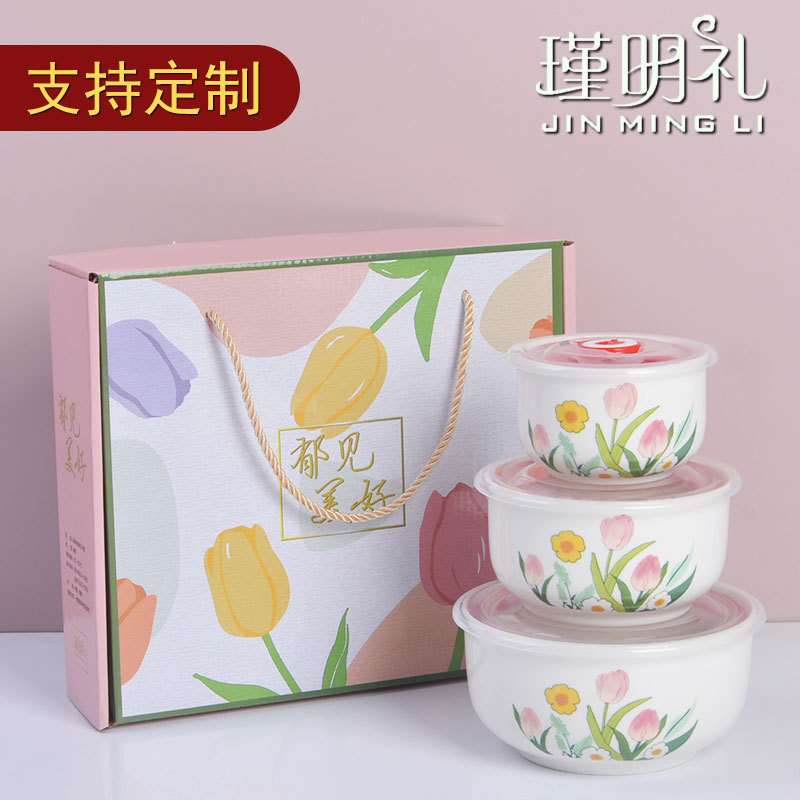 Advertising Business Event Gifts Ceramic Tableware Set Gift Bowl Dish...