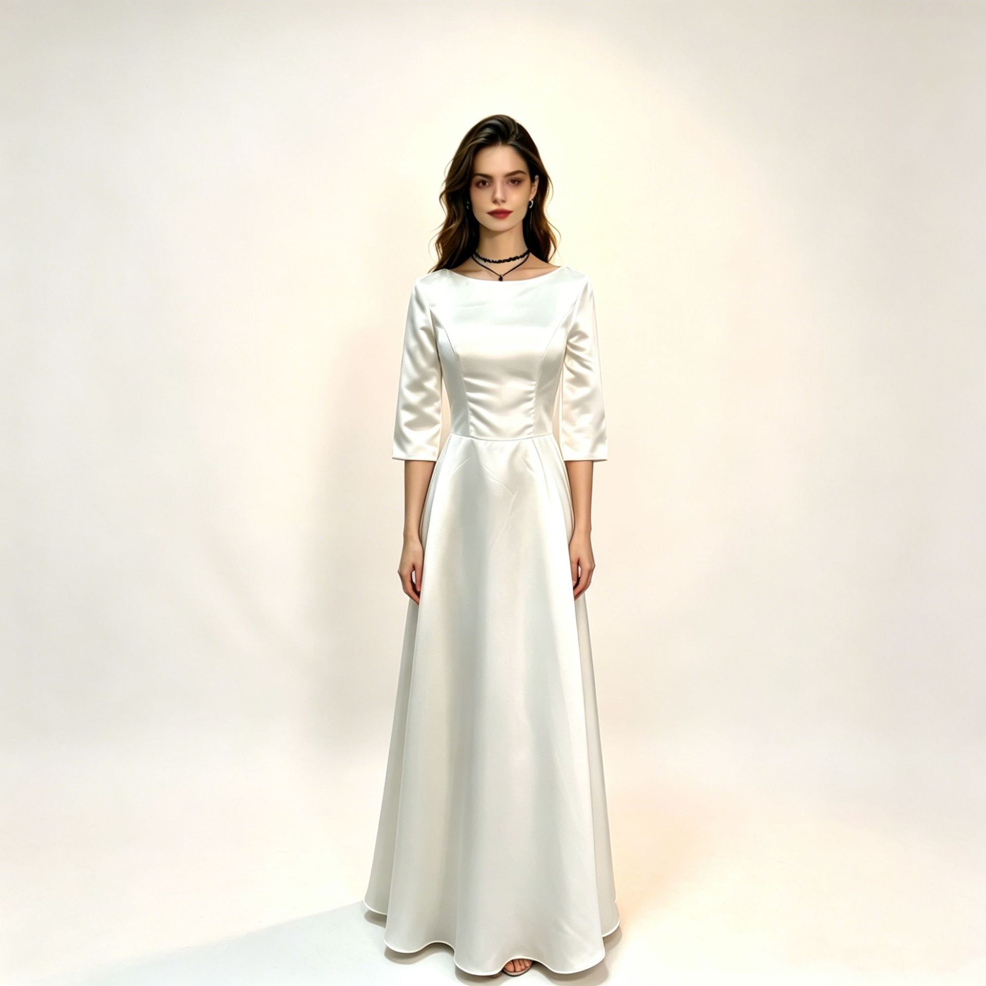 fitted white wedding dress for bride