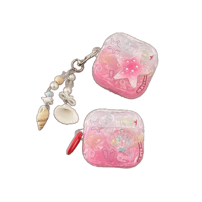 Inswind Cute Pink Starfish Shell Case para AirPods 1 / 2 / 3 / 4 / pro / pro2 Case