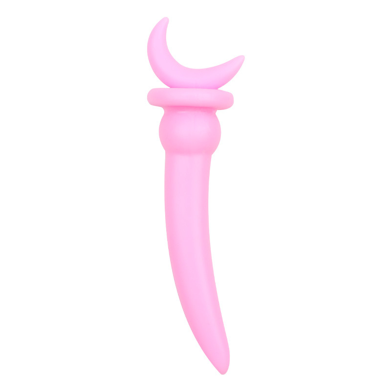 Cartoon Crescent Anal Plug, Purple Bear TPE Design, Smooth Non-Vibrating Insert — detail image 12