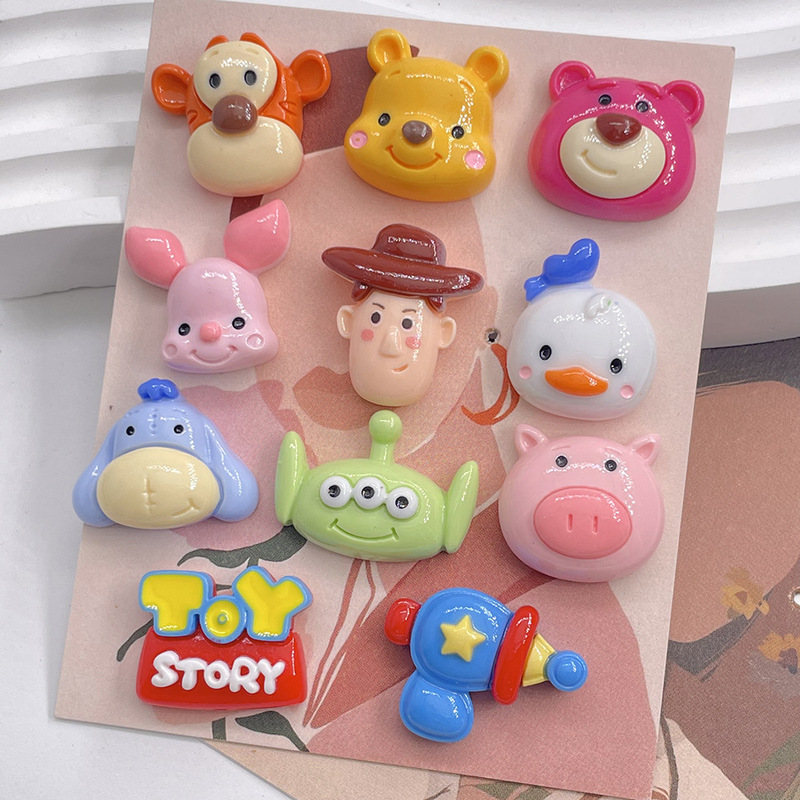 toy doll combination new cartoon resin accessories diy phone case cream gel handmade hairpin patch