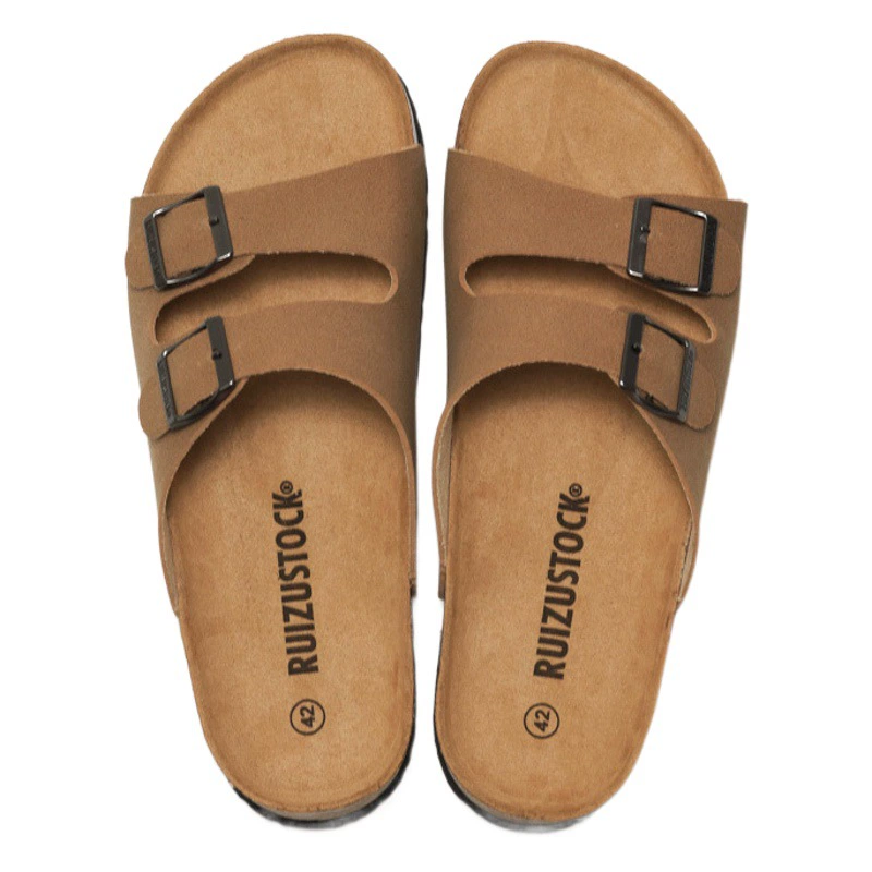 Ruizu/2029, новые весенне-летние мужские пробковые тапочки, женские сандалии, студенческая пляжная обувь, модная обувь из сосны