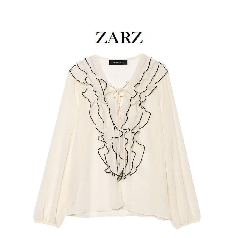 Zarz Homemade European and American Style New Women's Clothing Western Style Layered Decorative Translucent Shirt 3897/052/712 Zarz Homemade European and American Style New Women's Clothing Western Style Layered Decorative Translucent Shirt 3897/052/712