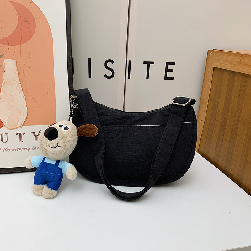 Bolsa de hombro coreana para niños y niñas de color sólido de gran capacidad bolsas de饺os para niños 2025 nuevas bolsas para niños con colgantes