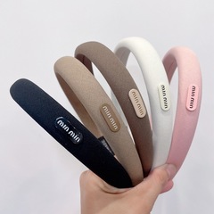 純色系簡約高顱頂發箍新款百搭海綿增高頭箍壓碎發發卡高級感髮夾