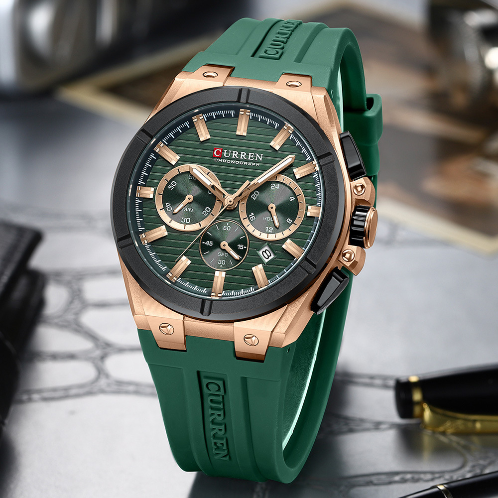 CURREN Reloj de hombre 8487 seis agujas cronógrafo relojes de cuarzo relojes de cinta relojes deportivos relojes de hombre relojes de comercio exterior image 1