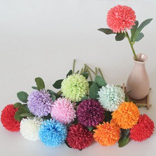 Fake flower single branch table tennis chrysanthemum simulation decoration living room wedding home bedroom room dining table decoration flower arrangement wholesale