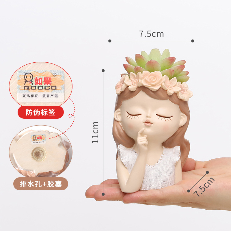 Chậu Cây Resin Chậu cây mọng nước nàng tiên resin, chậu mini trang trí ban công, tiểu cảnh bàn làm việc (RG-9)