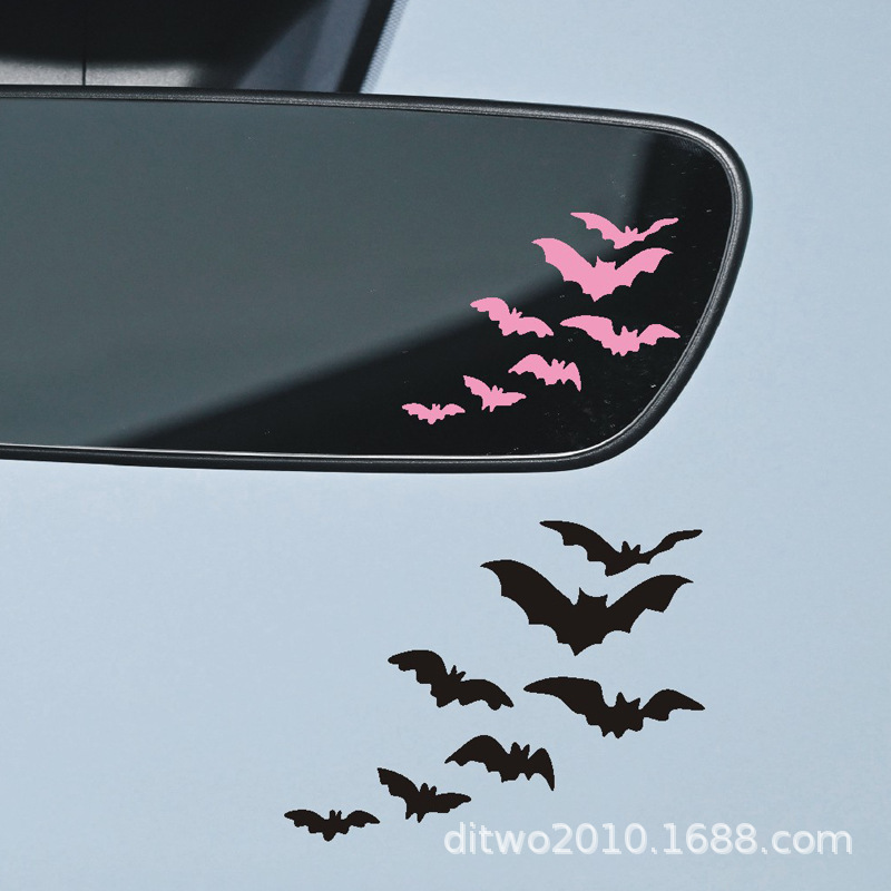 外国貿易クロスボーダーバットペアハロウィン面白い車のバックミラー化粧鏡窓壁装飾ステッカー|undefined